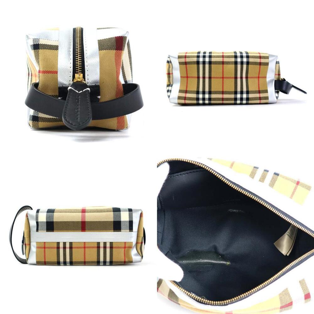 Burberry Silver Check Bag Canvas Shoulder - Picture 3 of 4